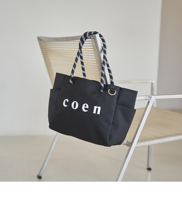 【新色登場・追加】coen（コーエン） ロゴ ポリキャンバストートバッグ（Mサイズ）