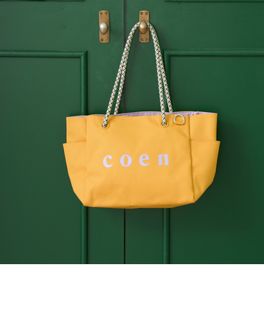 【一部WEBカラー・追加】coen（コーエン） ロゴ ポリキャンバストートバッグ（Mサイズ）