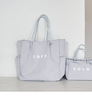 【追加】 coen（コーエン） ロゴ ポリキャンバストートバッグ（Lサイズ）