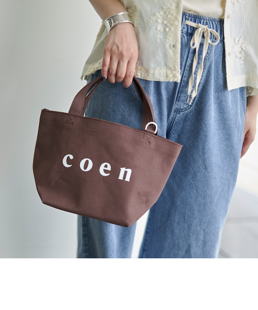 【新色登場・追加】coen（コーエン） ロゴトートバッグ（Sサイズ）