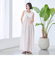 涼感強撚サンドサロペットパンツ