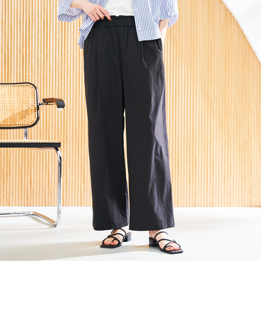 コットンタッチイージーワイドパンツ