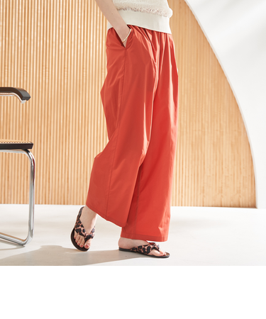 コットンタッチイージーワイドパンツ