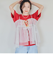 【セットアイテム】ラメチュールキャミセットロゴTシャツ