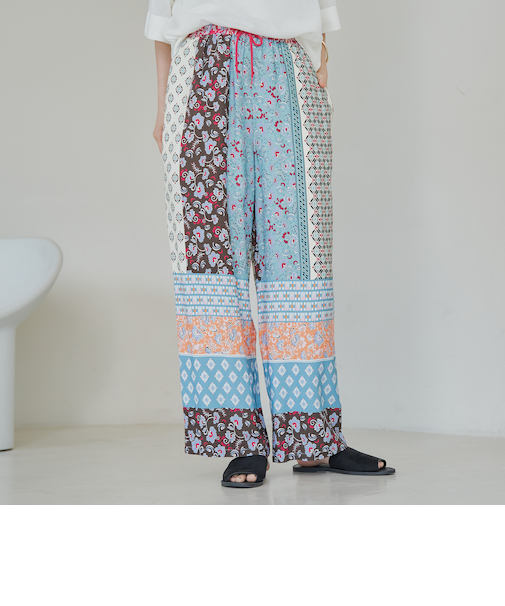 パネルプリント イージーパンツ