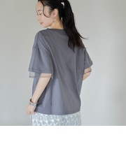 チュールレイヤーTシャツ
