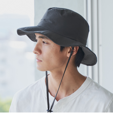 ハイカーテックサンシェード付きハット【洗濯機洗い可能・2WAYストレッチ・防しわ】