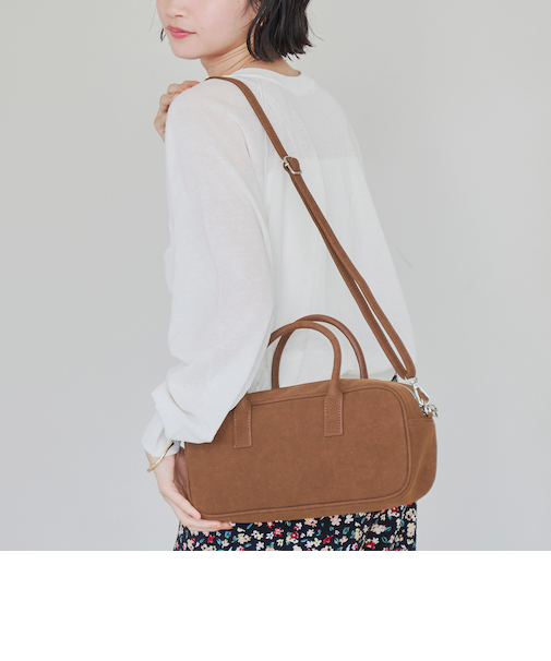 スクエアボストンショルダーバッグ
