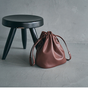 【新色追加】レザーライク巾着ショルダーバッグ