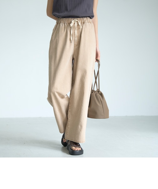 【再入荷/新色】コットンレーヨンデニムワイドパンツ(WEB限定カラーあり)