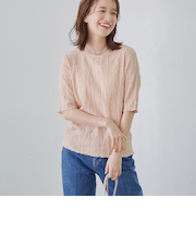 ナミナミジャガードメロー五分袖Tシャツ
