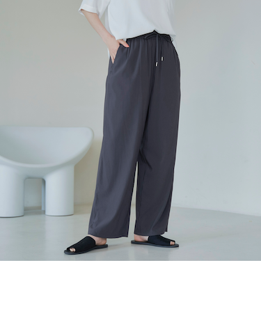 【接触冷感】 イージーワイドパンツ
