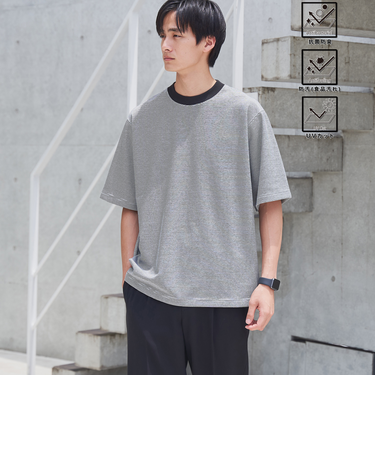 クリーンプラスボーダーTシャツ【抗菌防臭・防汚（食品汚れ）・UVカット】
