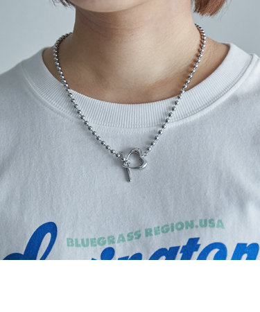 ハートマンテルボールチェーンネックレス