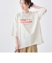 ピグメントドッキング布帛五分袖Tシャツ