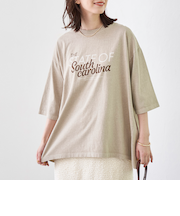 ピグメントドッキング布帛五分袖Tシャツ