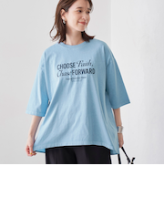 ピグメントドッキング布帛五分袖Tシャツ