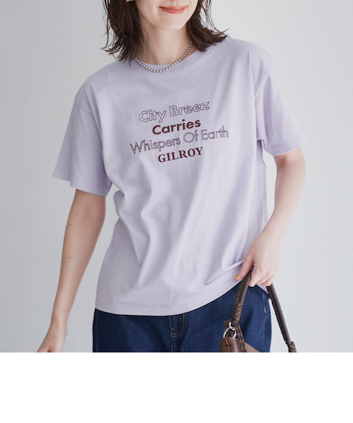 配色ロゴ刺繍Tシャツ