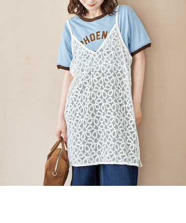 レースキャミソールワンピース