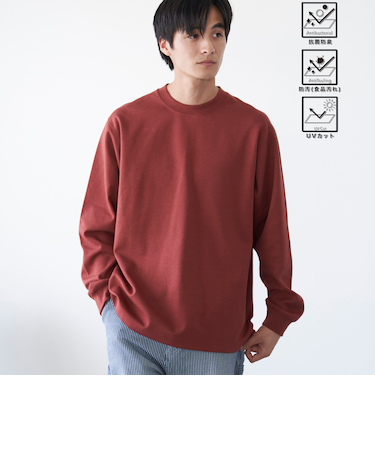 クリーンプラスロングスリーブTシャツ【抗菌防臭、防汚（食品汚れ）、UVカット】
