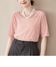 シアーベロアハーフスリーブTシャツ