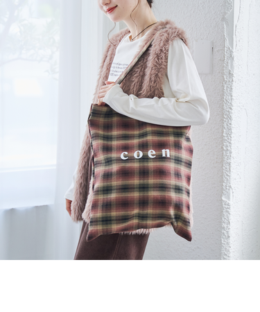 coen（コーエン）ロゴショップトートバッグ