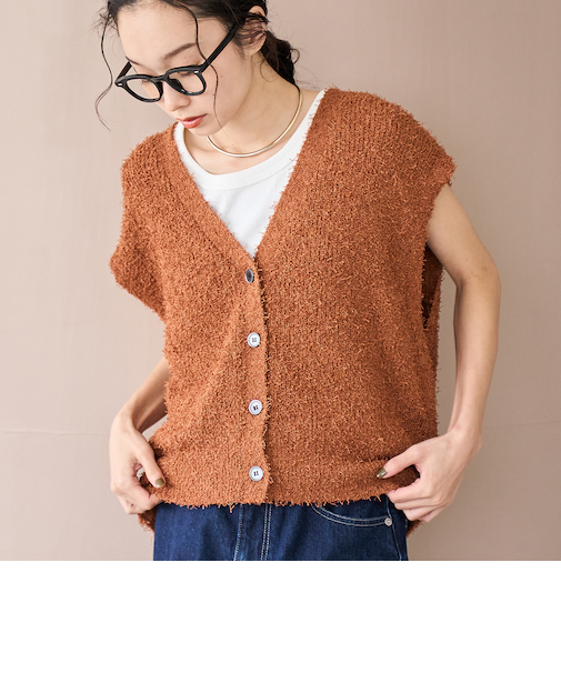 ネップヤーン２WAYニットベスト