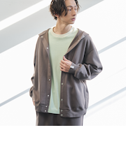 クリーンプラススウェットスナップボタンパーカー【防汚（食品汚れ）、UVカット】