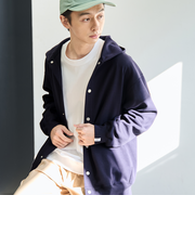 クリーンプラススウェットスナップボタンパーカー【防汚(食品汚れ)、UVカット】