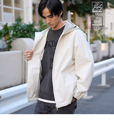 【好評につき新色登場】ウィンドブロックシェルターフードブルゾン【撥水、透湿、防風】