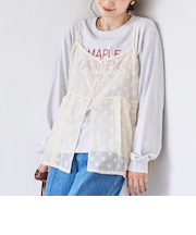 【セットアイテム】ドビーシフォンキャミソール セットロゴロンT