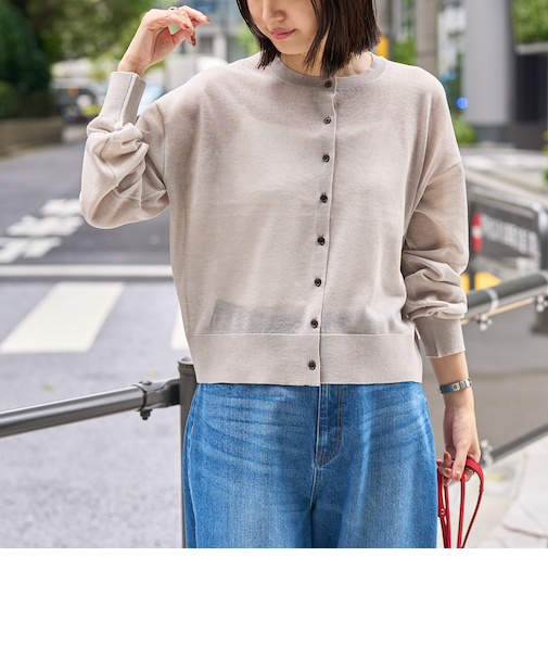 【UVカット】オータムシアークルーニットカーディガン
