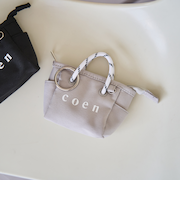 coen（コーエン） ロゴ ポリキャンバストートバッグチャーム XS