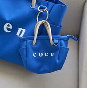 【再入荷・新色登場】coen（コーエン） ロゴ ポリキャンバストートバッグチャーム XS