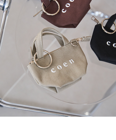 coen（コーエン）ロゴトートバッグチャーム XS