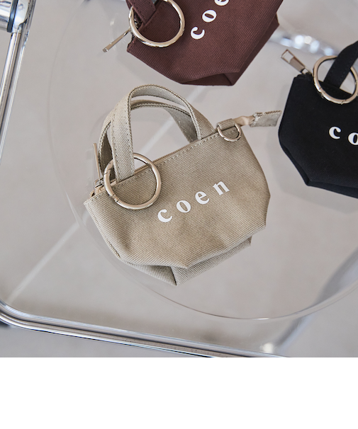 coen（コーエン）ロゴトートバッグチャーム XS
