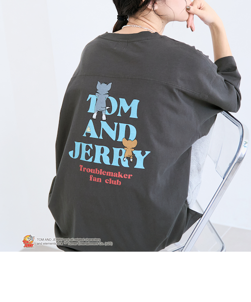 【TOM and JERRY （トムとジェリー）/ 別注】 プリントフットボールTシャツ