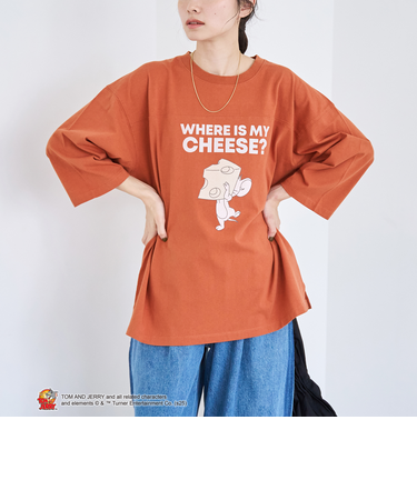 【TOM and JERRY （トムとジェリー）/ 別注】 プリントフットボールTシャツ