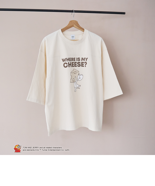 【TOM and JERRY （トムとジェリー）/ 別注】 プリントフットボールTシャツ