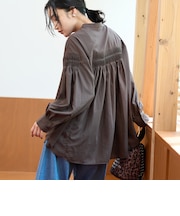 【再入荷/新色登場】ピンタックバンドカラーブラウス