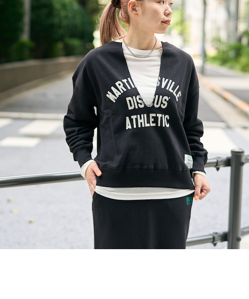 【WEB限定・DISCUS（ディスカス） 】スキッパーUネック裏毛スウェット