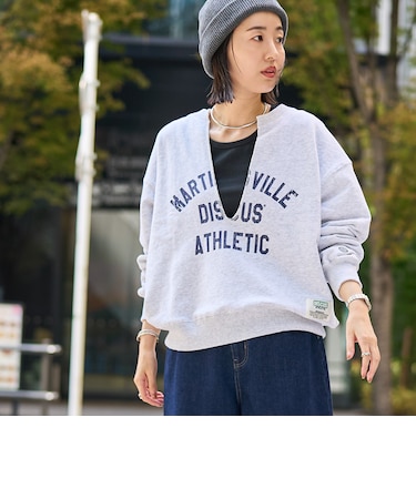 【WEB限定・DISCUS（ディスカス） 】スキッパーUネック裏毛スウェット