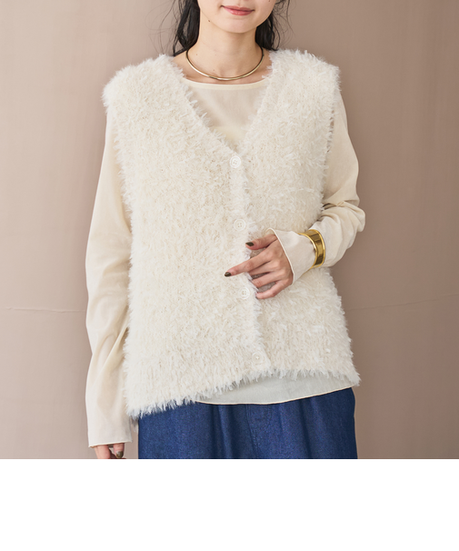 チュールフェザーヤーンニットベスト