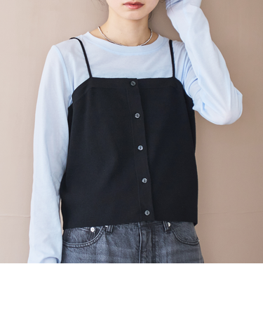 ウール混 ソウバリニットキャミソール