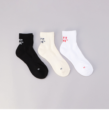 Healthknit（ヘルスニット）バックロゴソックス【３足セット】