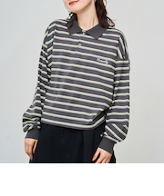 ハートモチーフラガーロンT