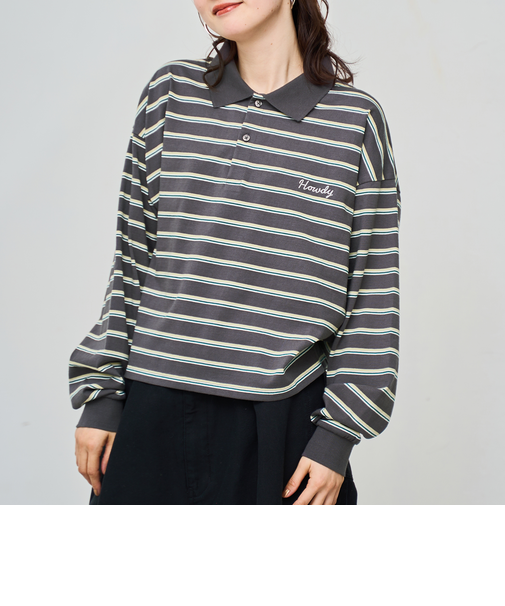 ハートモチーフラガーロンT