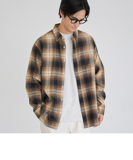 USA COTTONソフトフランネルシャツ（チェック）