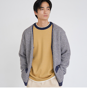ショートフェザーニットカーディガン