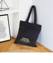 ロゴ刺繍コーデュロイトートバッグ